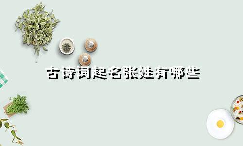 古诗词起名张姓有哪些