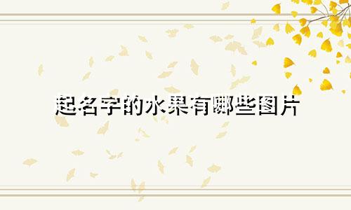 起名字的水果有哪些图片