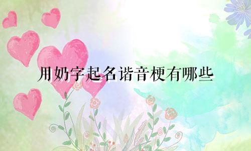 用奶字起名谐音梗有哪些