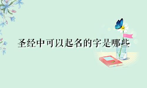 圣经中可以起名的字是哪些