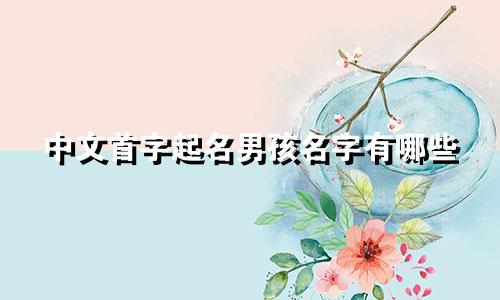 中文首字起名男孩名字有哪些