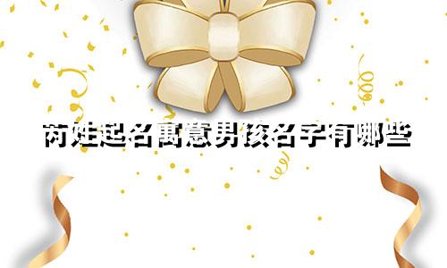 芮姓起名寓意男孩名字有哪些
