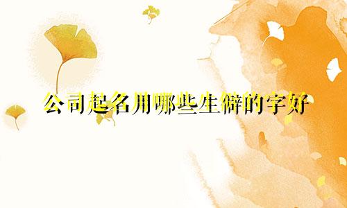 公司起名用哪些生僻的字好