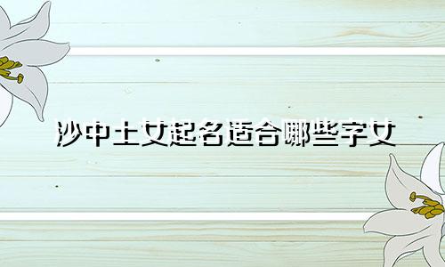 沙中土女起名适合哪些字女