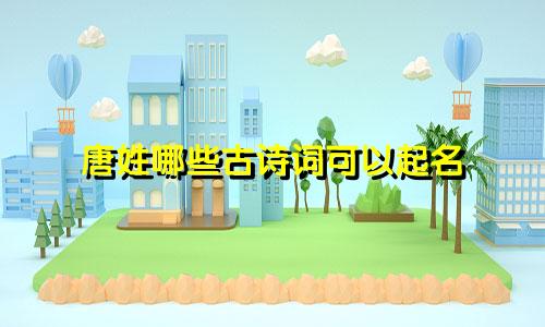 唐姓哪些古诗词可以起名