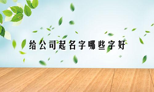 给公司起名字哪些字好