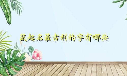 鼠起名最吉利的字有哪些