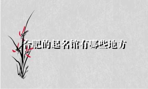 合肥的起名馆有哪些地方