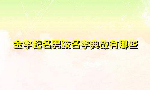 金字起名男孩名字典故有哪些