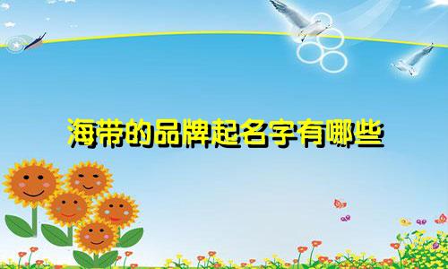 海带的品牌起名字有哪些