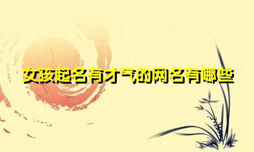 女孩起名有才气的网名有哪些