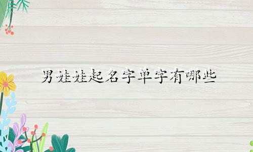 男娃娃起名字单字有哪些