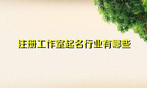 注册工作室起名行业有哪些