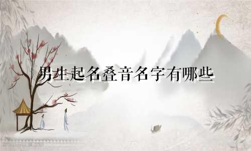 男生起名叠音名字有哪些