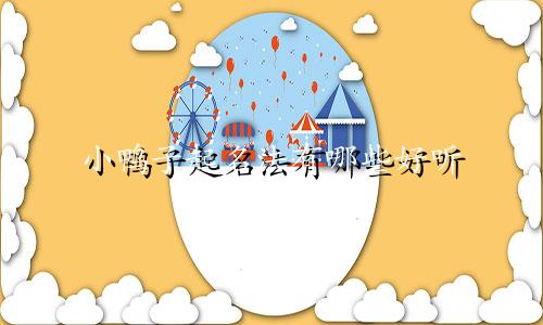 小鸭子起名法有哪些好听