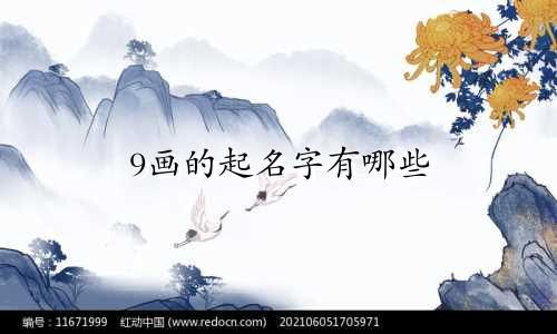 9画的起名字有哪些