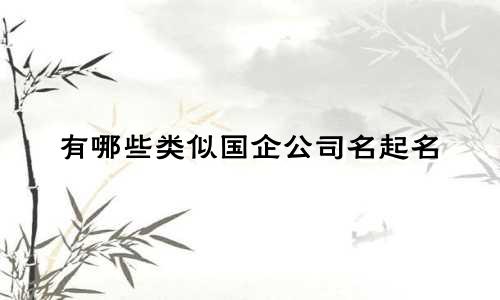 有哪些类似国企公司名起名