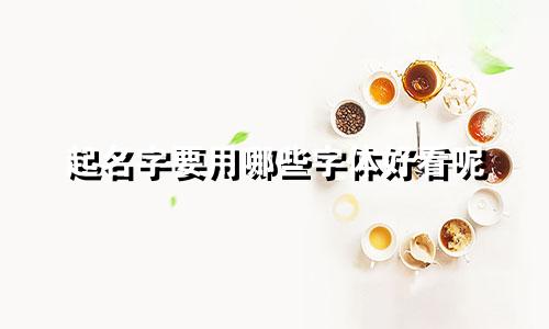 起名字要用哪些字体好看呢