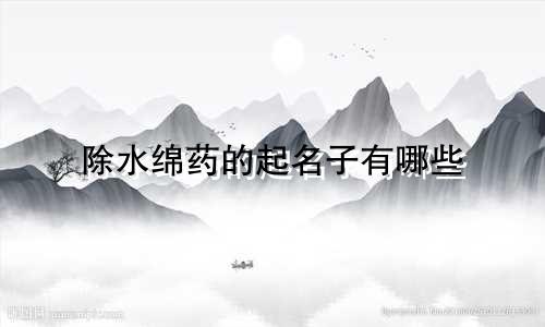 除水绵药的起名子有哪些
