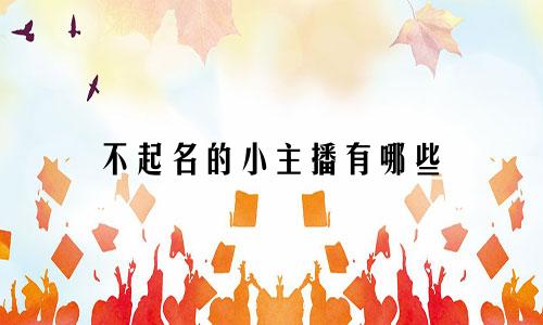 不起名的小主播有哪些
