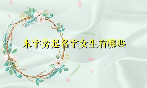 木字旁起名字女生有哪些
