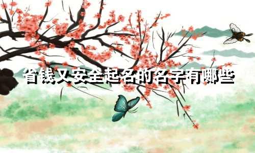 省钱又安全起名的名字有哪些