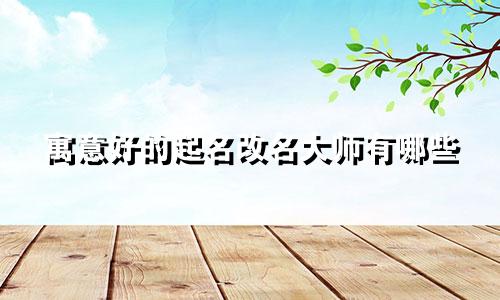 寓意好的起名改名大师有哪些
