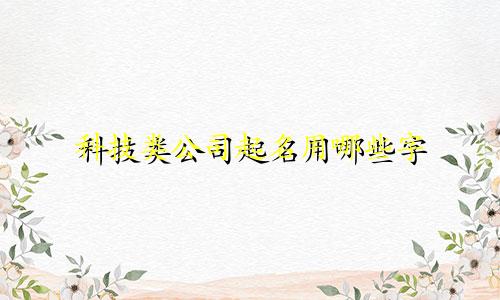 科技类公司起名用哪些字