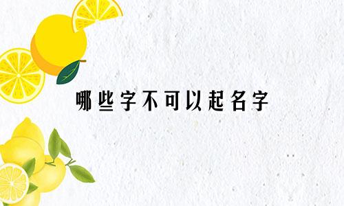 哪些字不可以起名字