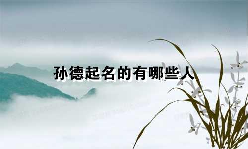 孙德起名的有哪些人