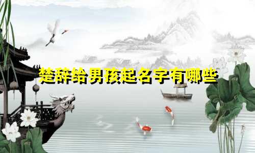 楚辞给男孩起名字有哪些
