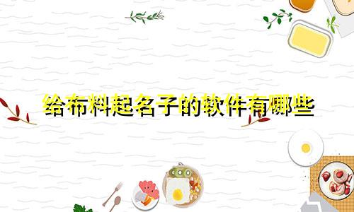 给布料起名子的软件有哪些