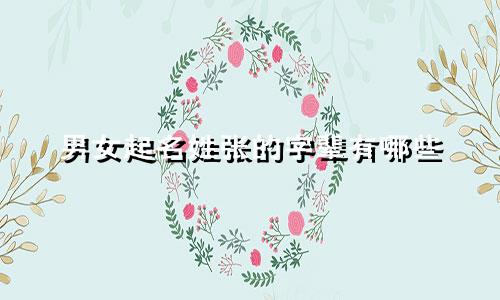 男女起名姓张的字辈有哪些