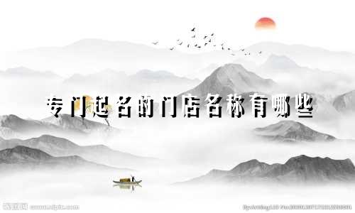 专门起名的门店名称有哪些