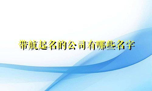 带航起名的公司有哪些名字