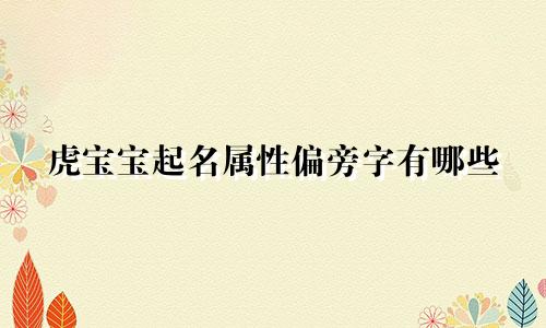 虎宝宝起名属性偏旁字有哪些