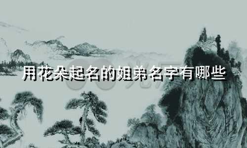 用花朵起名的姐弟名字有哪些