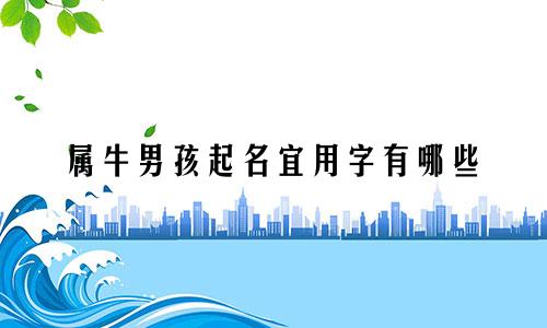 属牛男孩起名宜用字有哪些