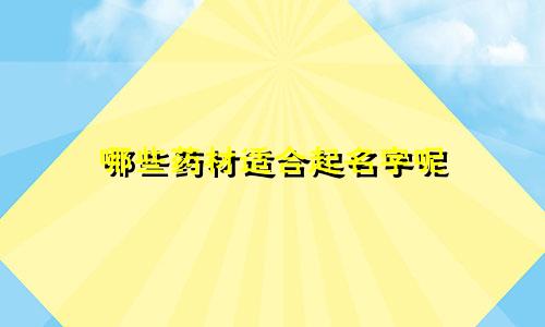 哪些药材适合起名字呢