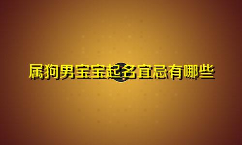 属狗男宝宝起名宜忌有哪些