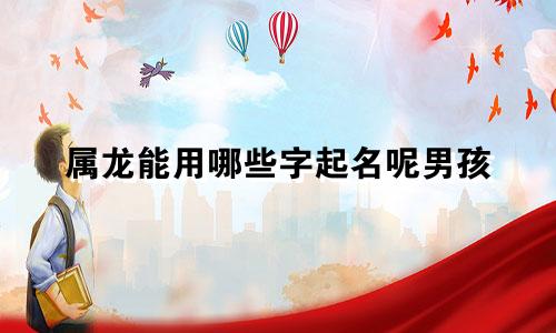 属龙能用哪些字起名呢男孩