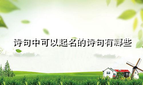 诗句中可以起名的诗句有哪些