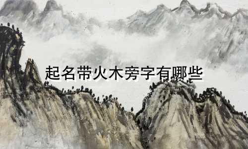 起名带火木旁字有哪些