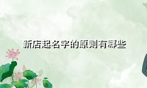 新店起名字的原则有哪些