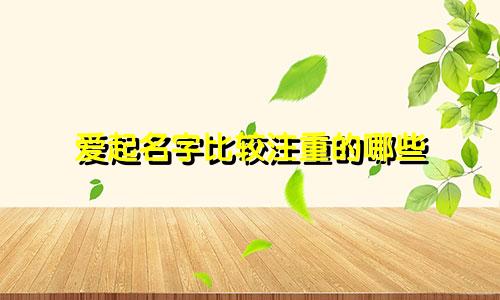 爱起名字比较注重的哪些