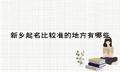 新乡起名比较准的地方有哪些
