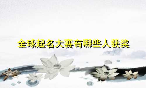 全球起名大赛有哪些人获奖