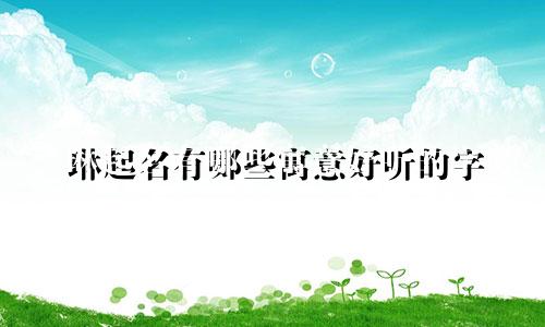 琳起名有哪些寓意好听的字