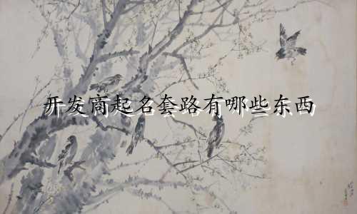 开发商起名套路有哪些东西