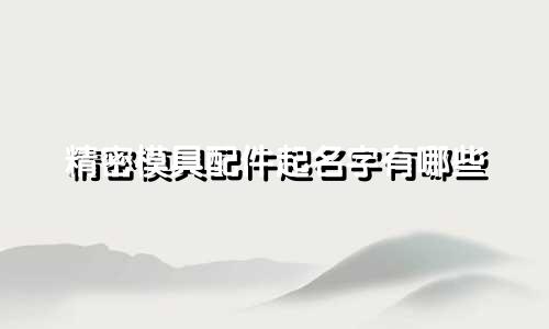 精密模具配件起名字有哪些